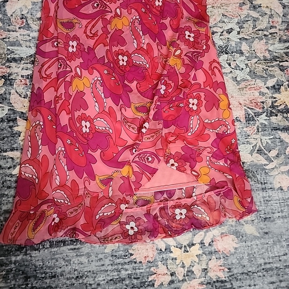 Copper Key Pink Floral Paisley Faux Wrap Maxi Skirt - Picture 12 of 12